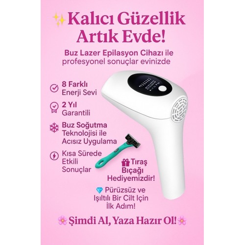 Ipl Buz Lazer Epilasyon Cihazı Nwn1 999.999 Flaş Atım Tüm Vücut - Yüz ( Gözlük Jilet Hediye)